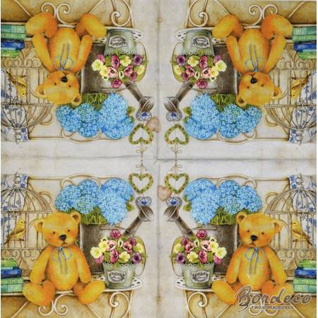 Serwetka do decoupage R2S misio Teddy 33x33